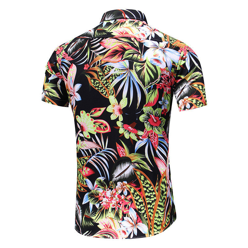 Plus Size Printed Short-Sleeved Shirt