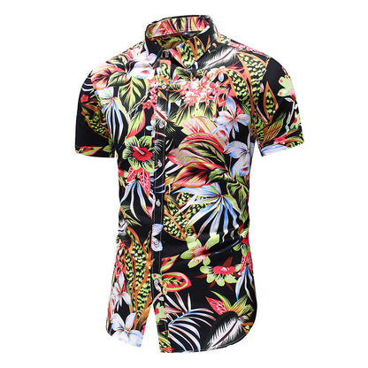 Plus Size Printed Short-Sleeved Shirt