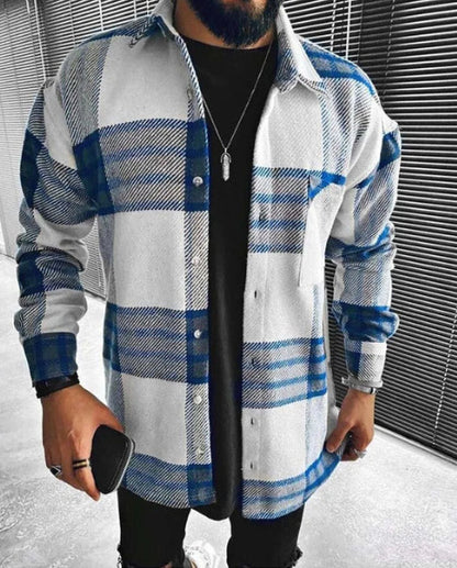 Shirt Plaid Pocket Long Sleeve Shirt