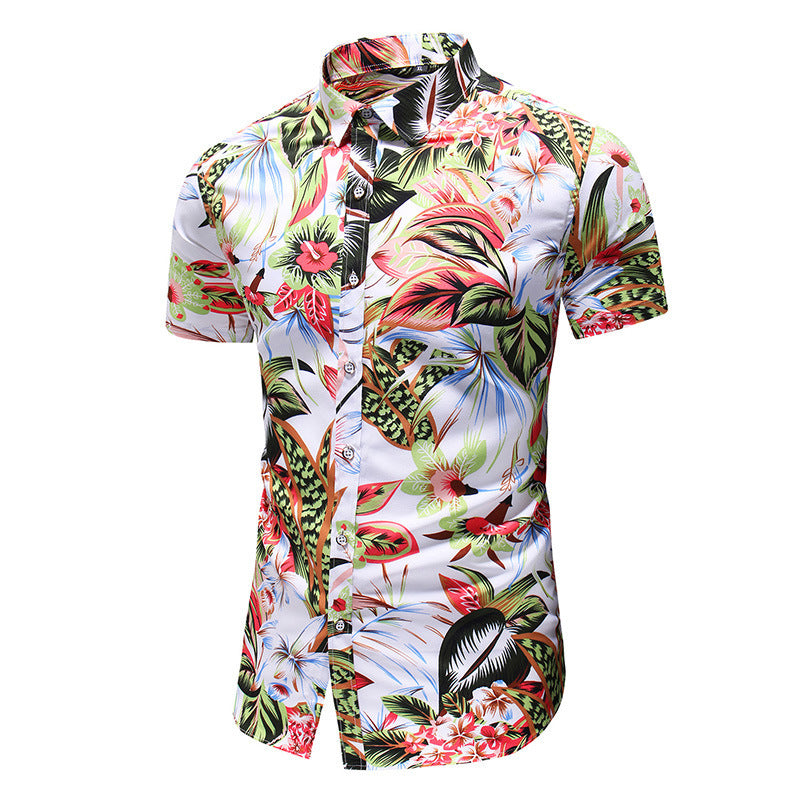 Plus Size Printed Short-Sleeved Shirt