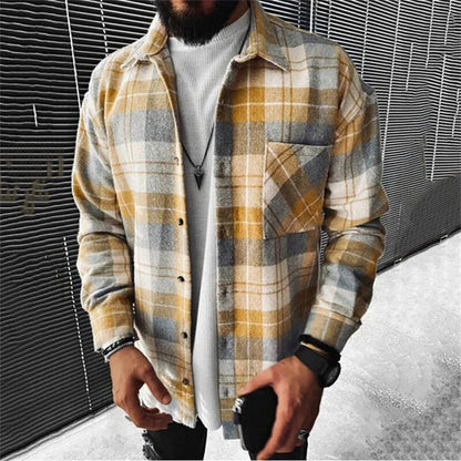 Shirt Plaid Pocket Long Sleeve Shirt