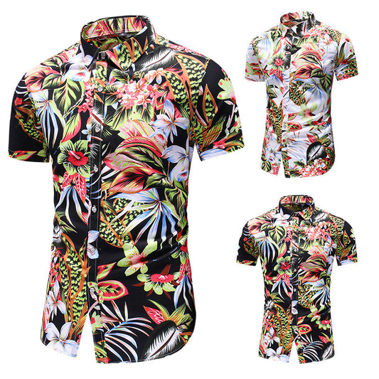 Plus Size Printed Short-Sleeved Shirt